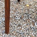 Vintage side table from the 50s in beech oak and poplar compass feet
