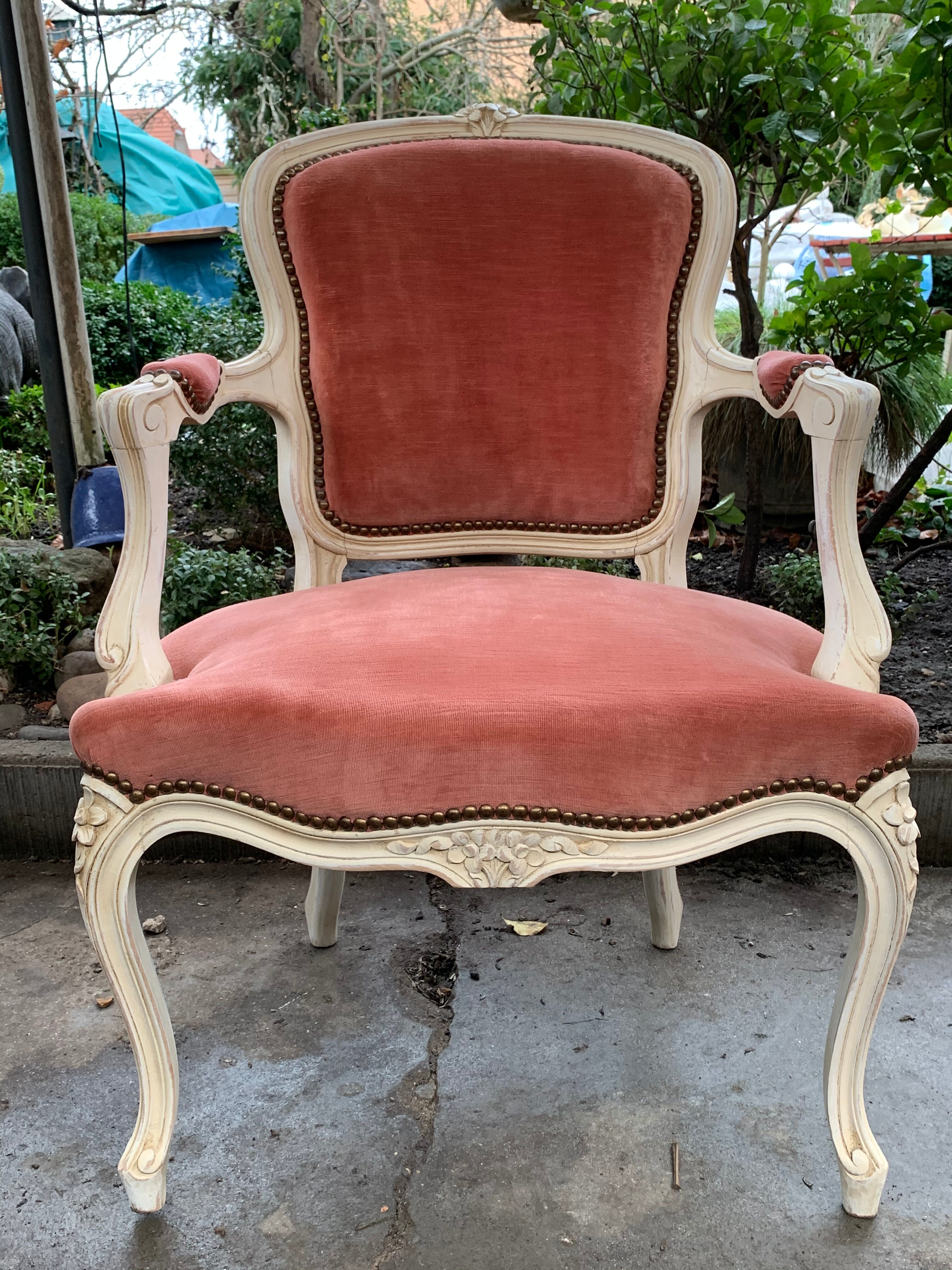 Pink velvet convertible chair