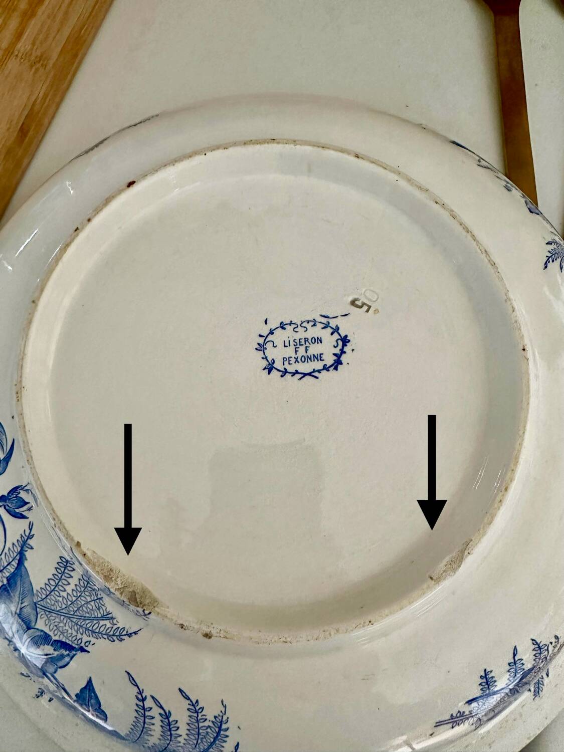 Large old ceramic salad bowl