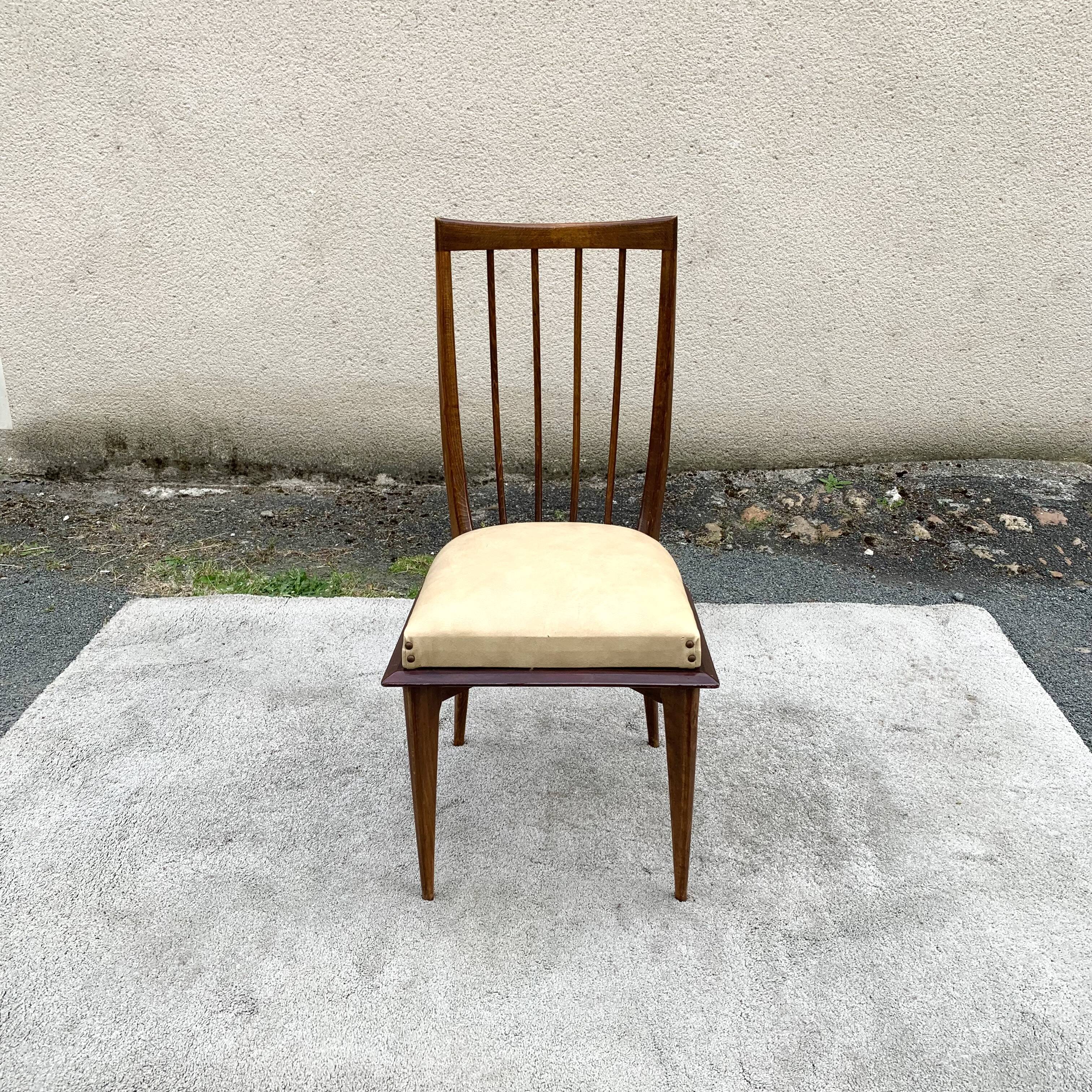 Set of 6 Scandinavian-inspired chairs from the 1960s