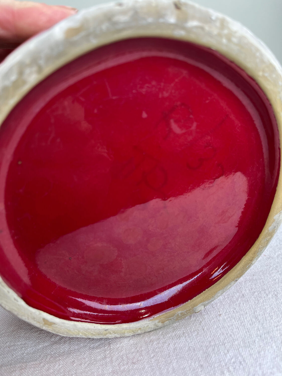Vintage red ceramic jug