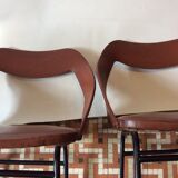 Duo of vintage barrel chairs