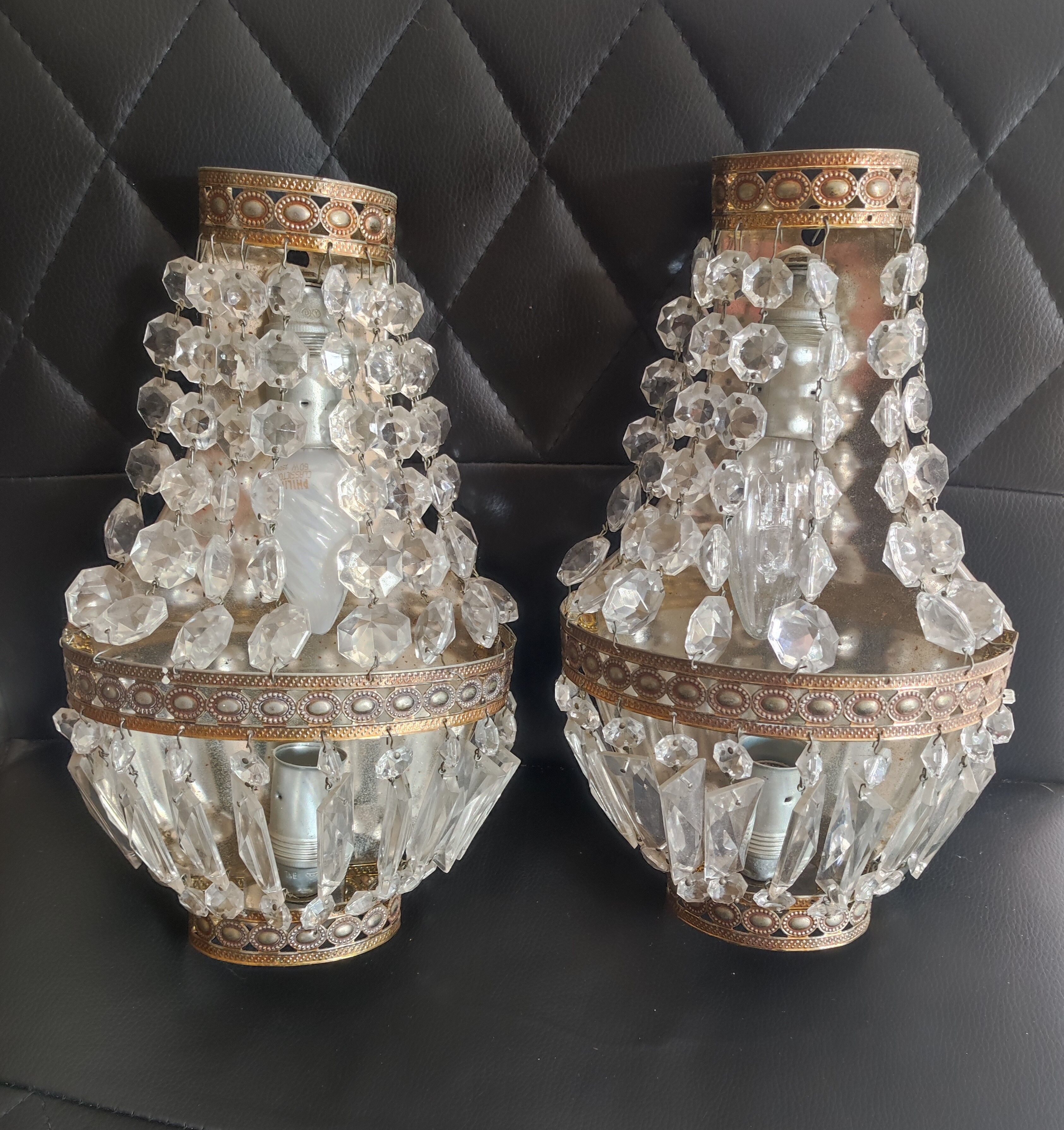 Pair of hot air balloon sconces with tassels