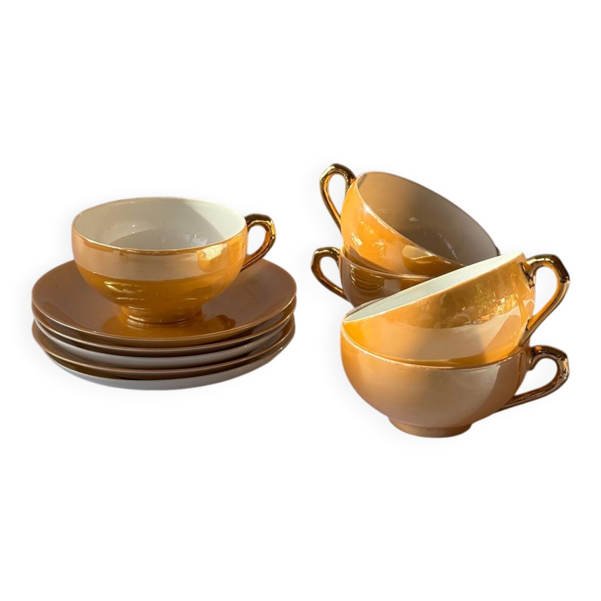 Service à café en porcelaine irisé 12 pièces 