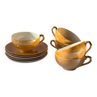 Service à café en porcelaine irisé 12 pièces 