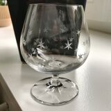Set of 5 foot glasses engraved with stars 50s-60s
