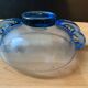 Coupe en verre bleu art deco