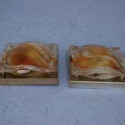 Pair of sconces 1970 design molded glass