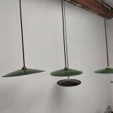 Enameled sheet metal pendant lights