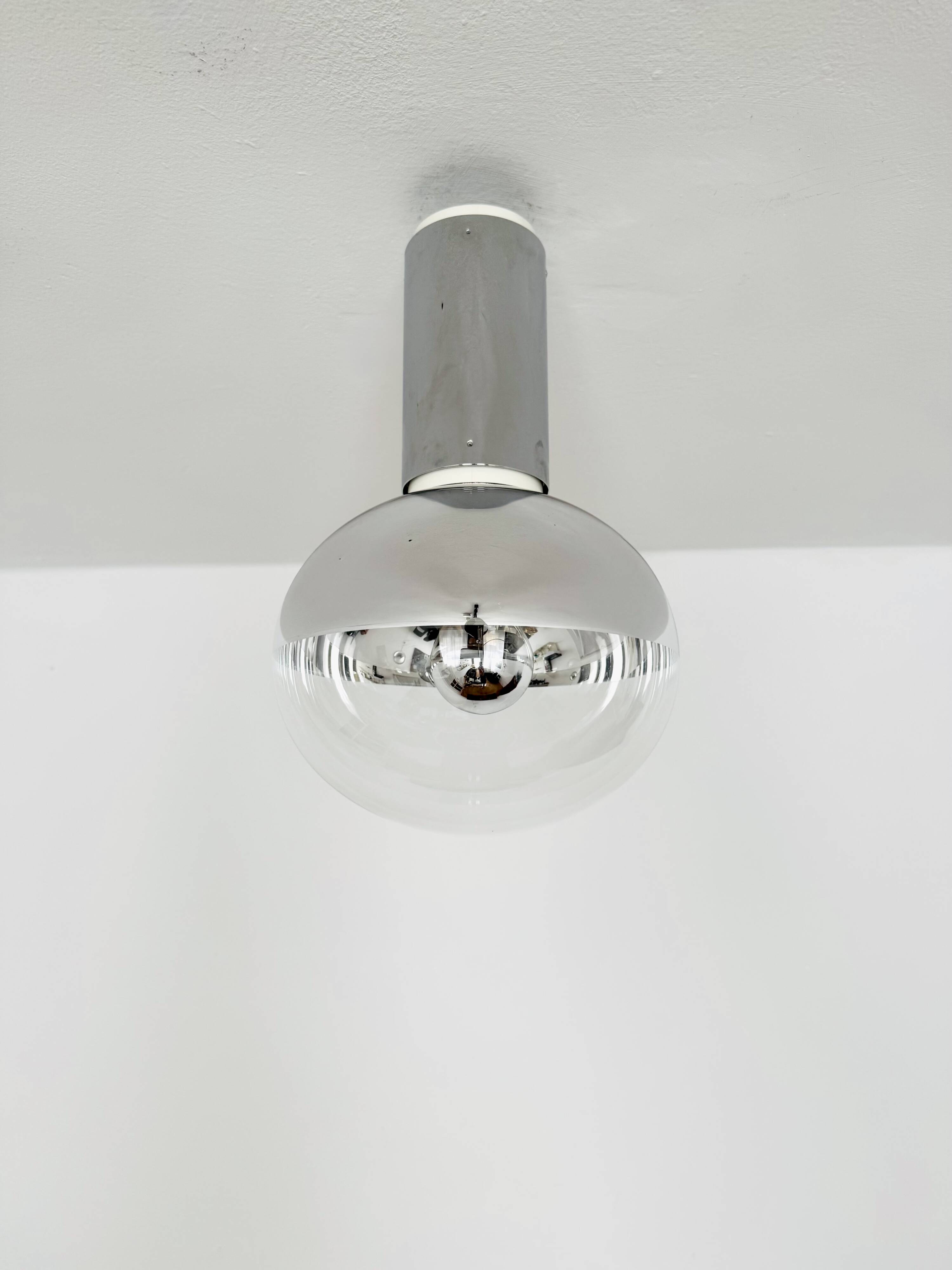 Set of 2 Large 1970s Modernist Flush Lamps by Motoko Ishii for Staff