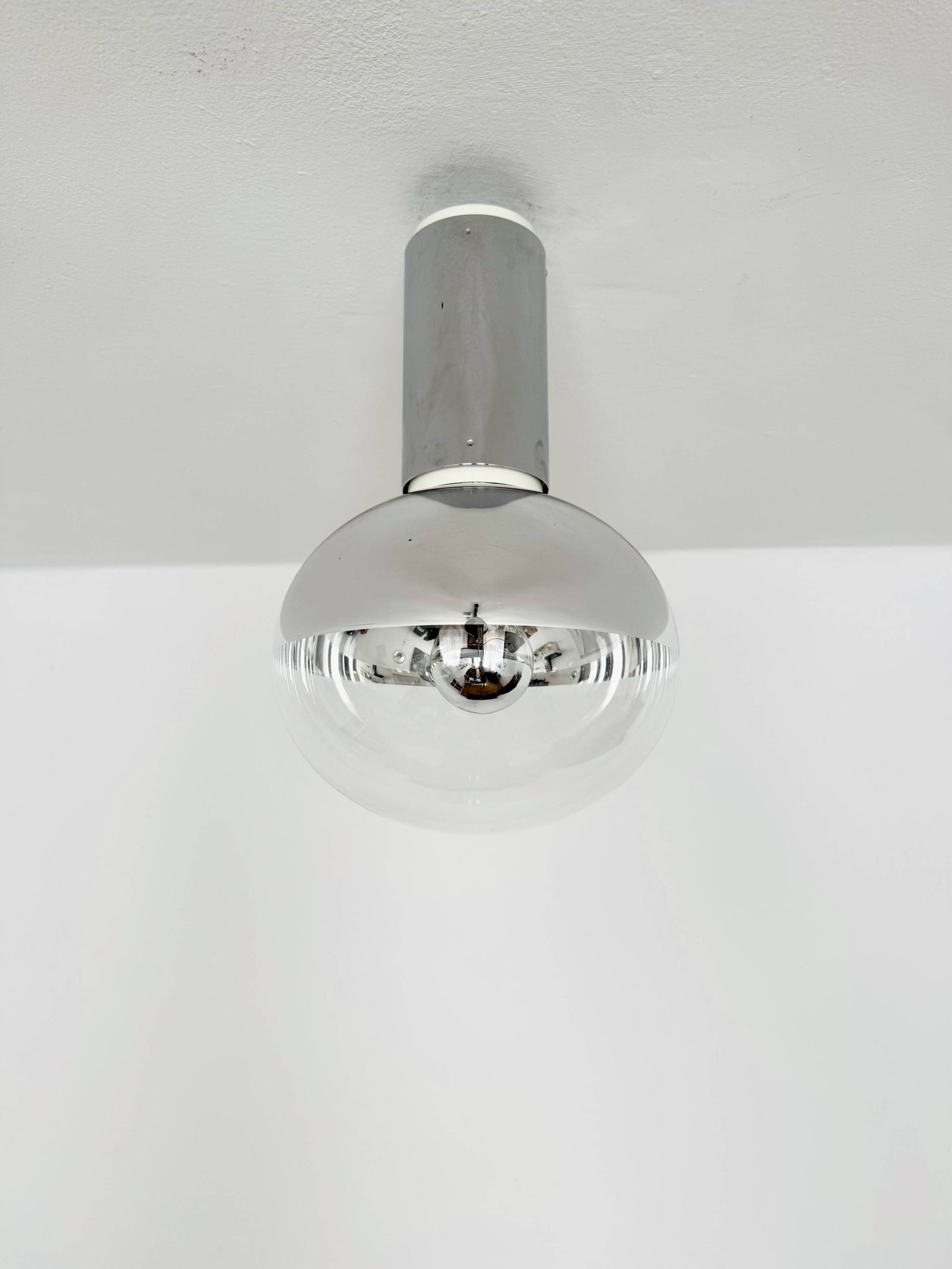 Set of 2 Large 1970s Modernist Flush Lamps by Motoko Ishii for Staff