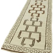 Turkish Handwoven Vintage Herki Kilim 110 cm x 356 cm