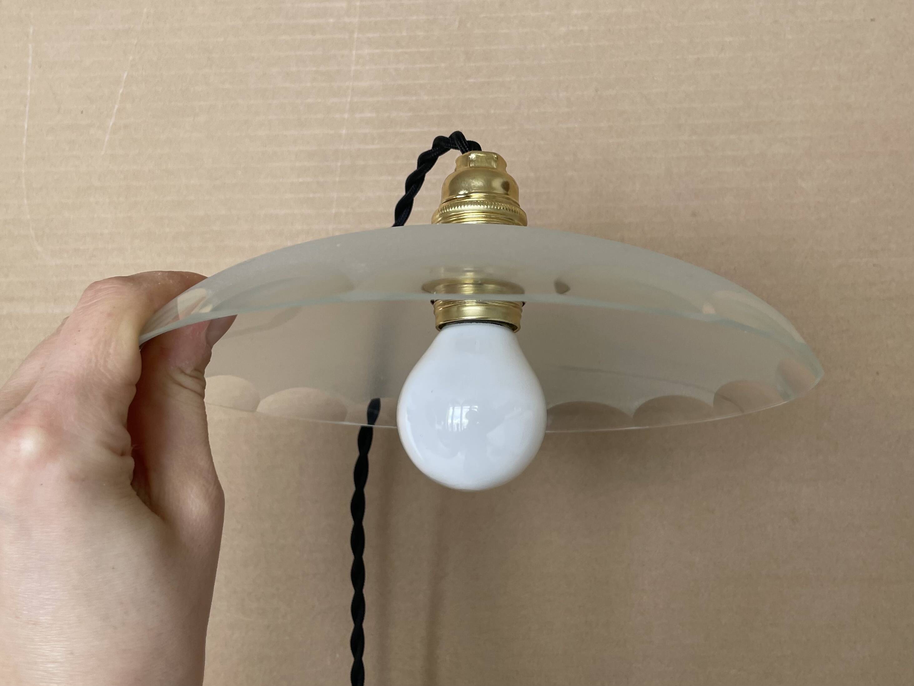 Small antique glass pendant light