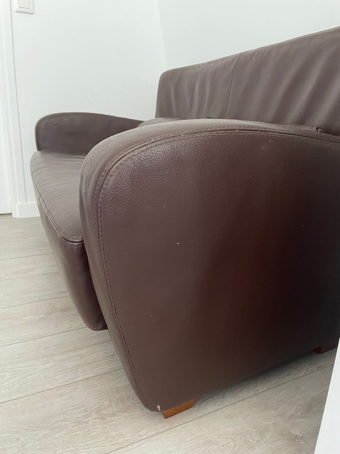 Canapé Cinna cuir chocolat 2 places