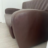 Canapé Cinna cuir chocolat 2 places