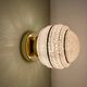 Vintage art deco globe wall or ceiling light in pink and gold Clichy glass