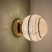 Vintage art deco globe wall or ceiling light in pink and gold Clichy glass