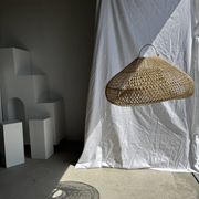 Suspension or rattan lampshade in the shape of a cloud or flattened bubble D60 H35