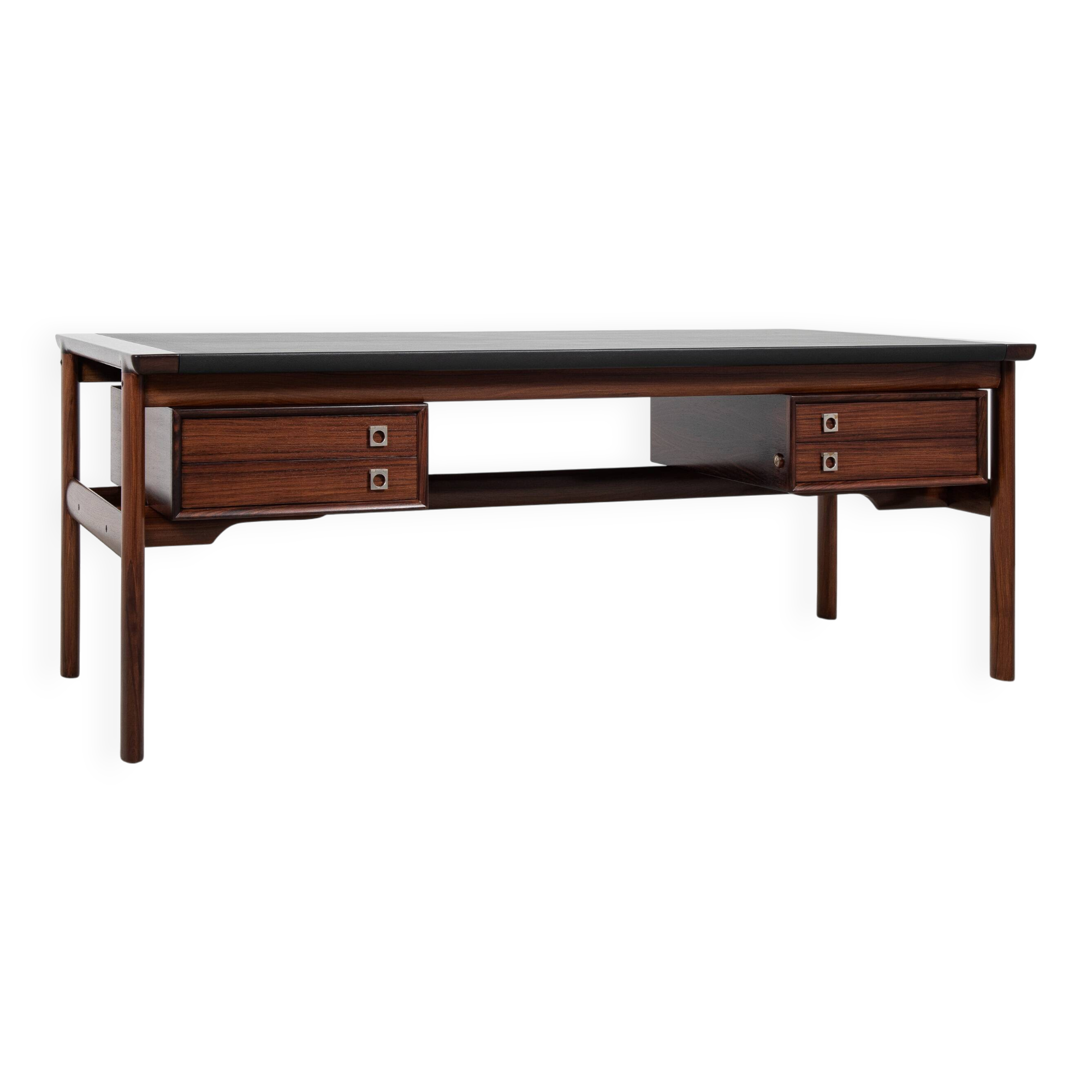 Midcentury Danish XL desk in rosewood and leather by Arne Vodder for Sibast