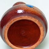 Vase ceramic vintage Brown and blue