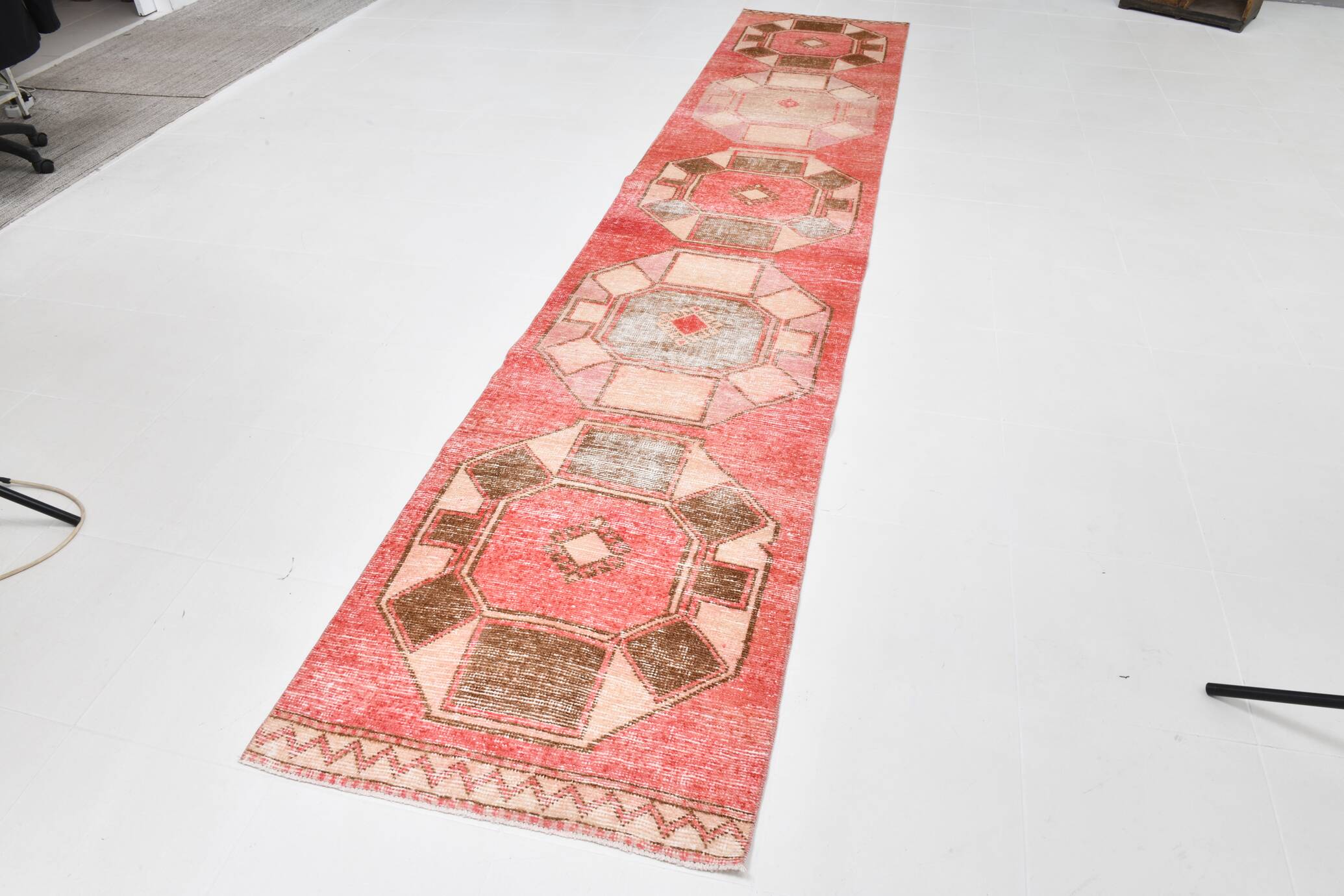 3x15 Vintage Runner Rug, Turkish Runner, Long Wide Hallway Runner, 87x440Cm