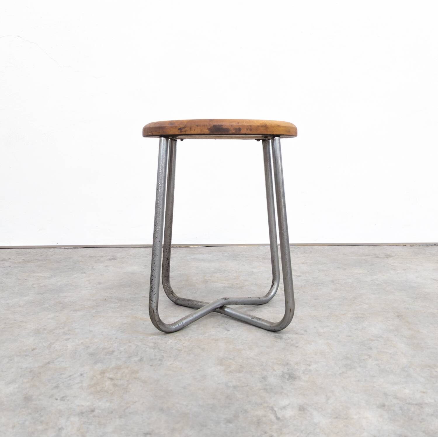 Tubular steel hocker by Karel Ort for Gottwald, 1930s