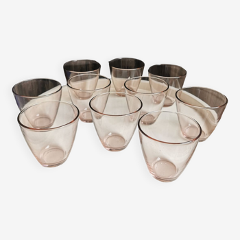 10 verres eau ambre rose