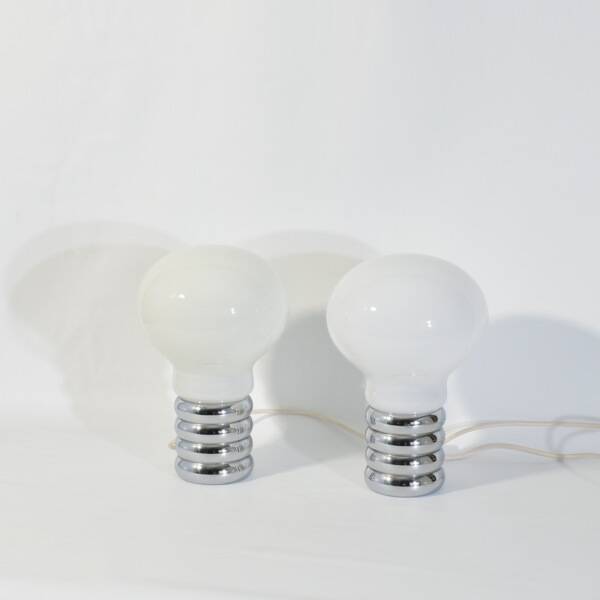 Pair of Bulb lamps by Ingo Maurer, Murano