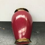 Vase céramique rouge avec liseret doré md Grrmany vintage