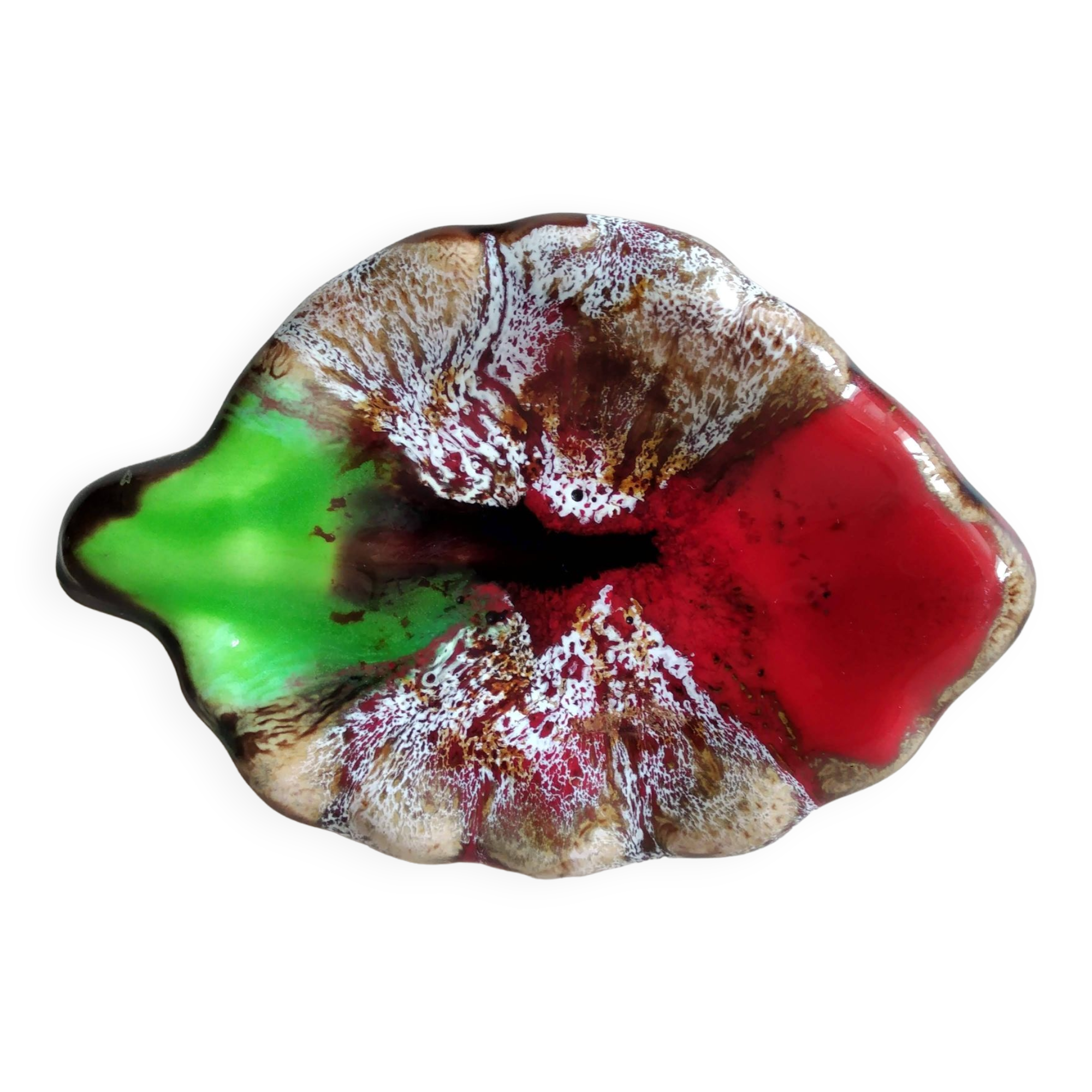 Vallauris vintage leaf ashtray bowl empty pocket