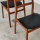 Pair of Scandinavian style leather and wood chairs 1970
