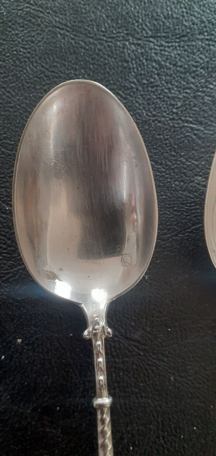 12 small spoons solid silver late nineteenth edmond bonnesoeur goldsmith