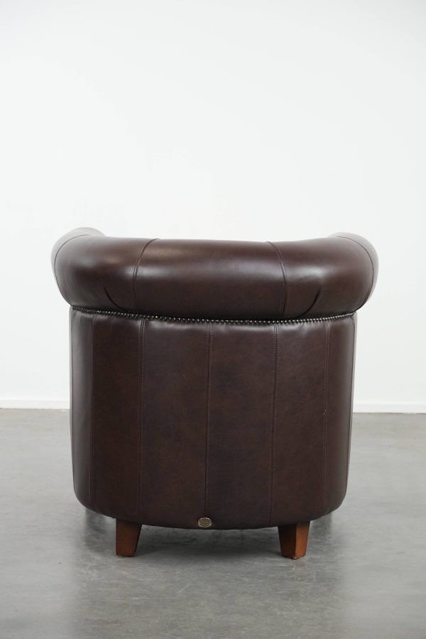 Club Armchair in Very Good Condition Made of Cowhide in English Style