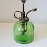 Vaporisateur pulvérisateur en verre vert et laiton