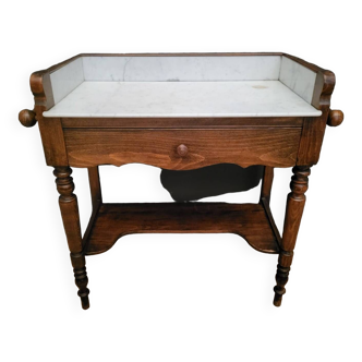 Table de toilette coiffeuse en marbre et bois massif