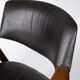 Fauteuil en bois de rose et cuir noir design danois