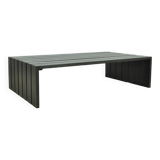 Vintage handmade wide SLATTED bench / side table, Netherlands 1970s