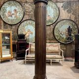 Louis XVI style column in carved wood from the late 19th century, 2.27 metres in height.