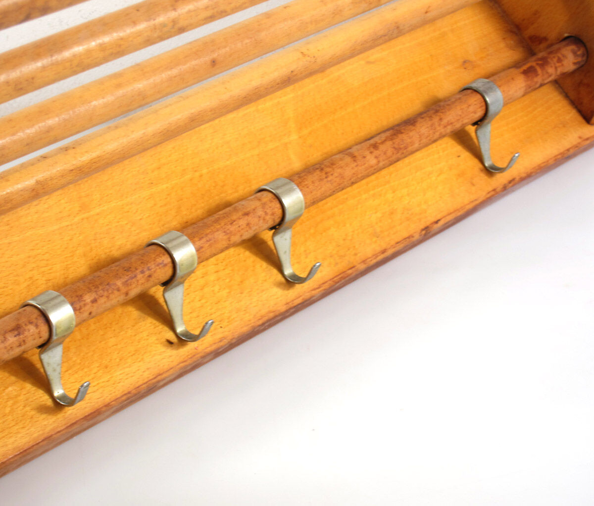 Porte-manteau en bois vintage des années 50 design Piet Zwart Bruynzeel