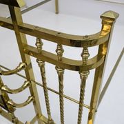 Art Nouveau Italian Brass Double Bed, Early 1900s
