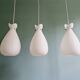 Scandinavian suspension in frosted white glass, 1960s