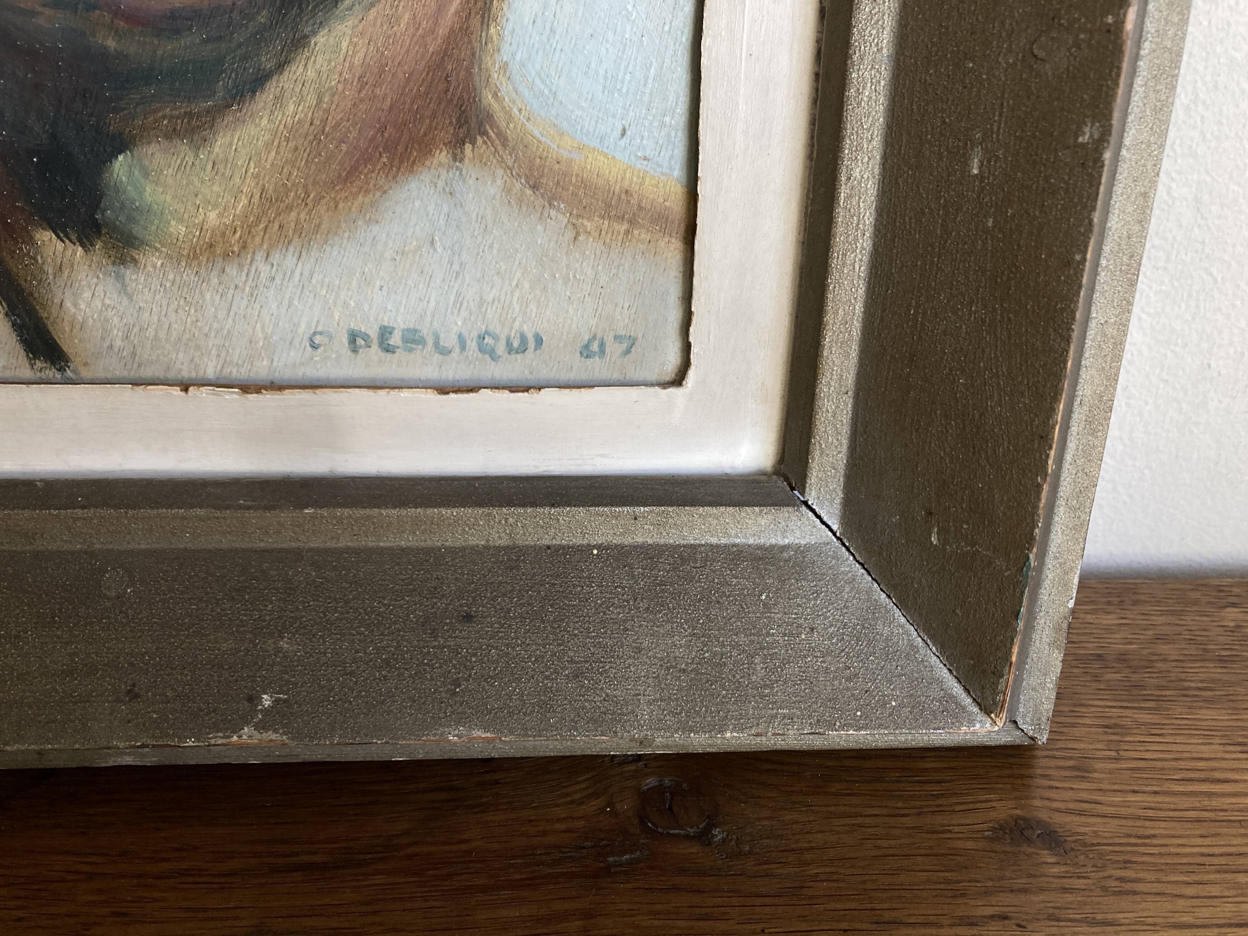 Portrait of a modernist man, oil on panel, 1947.