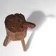 Tabouret en chêne fait main rustique, France, 19ème siècle