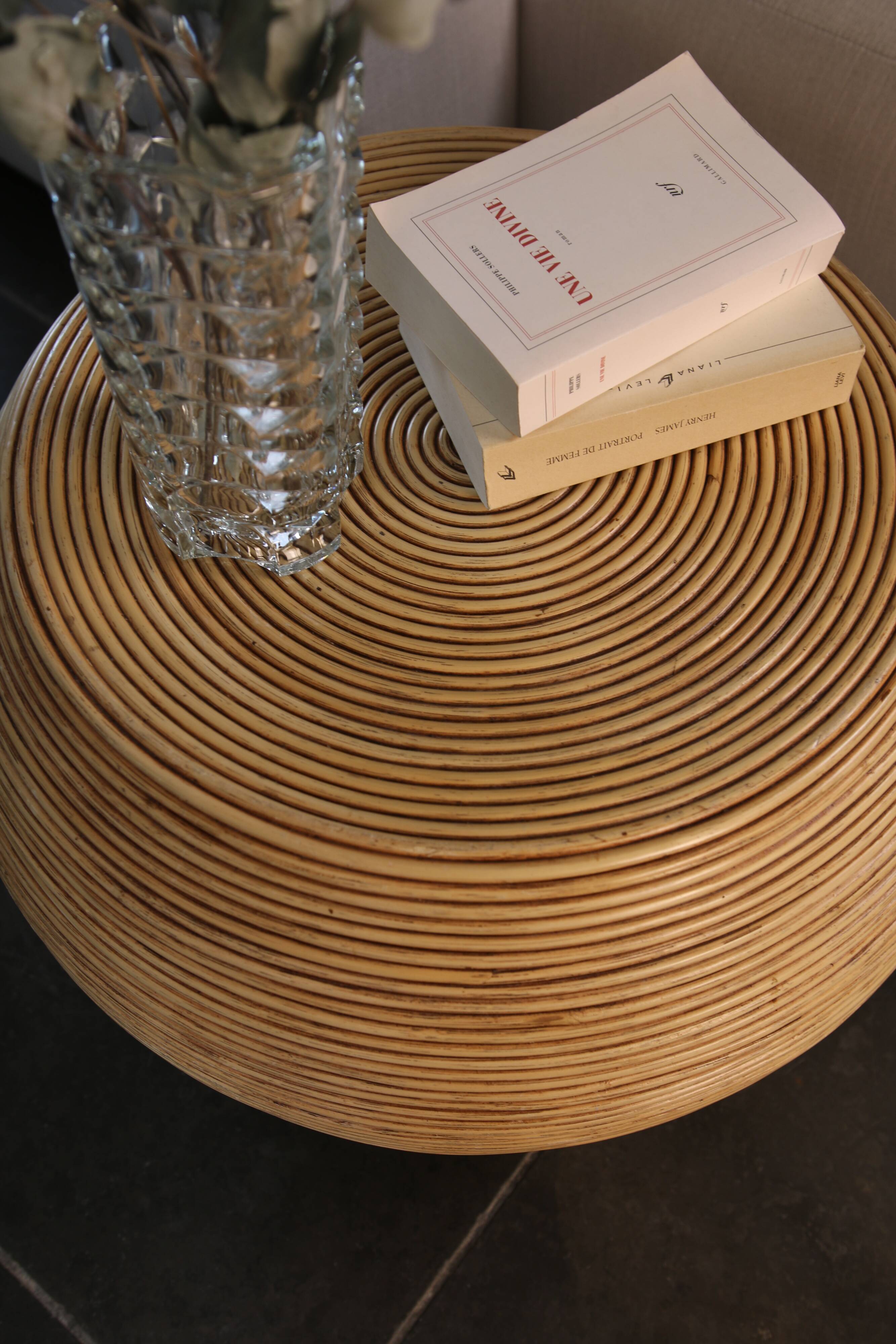 Vintage rattan table