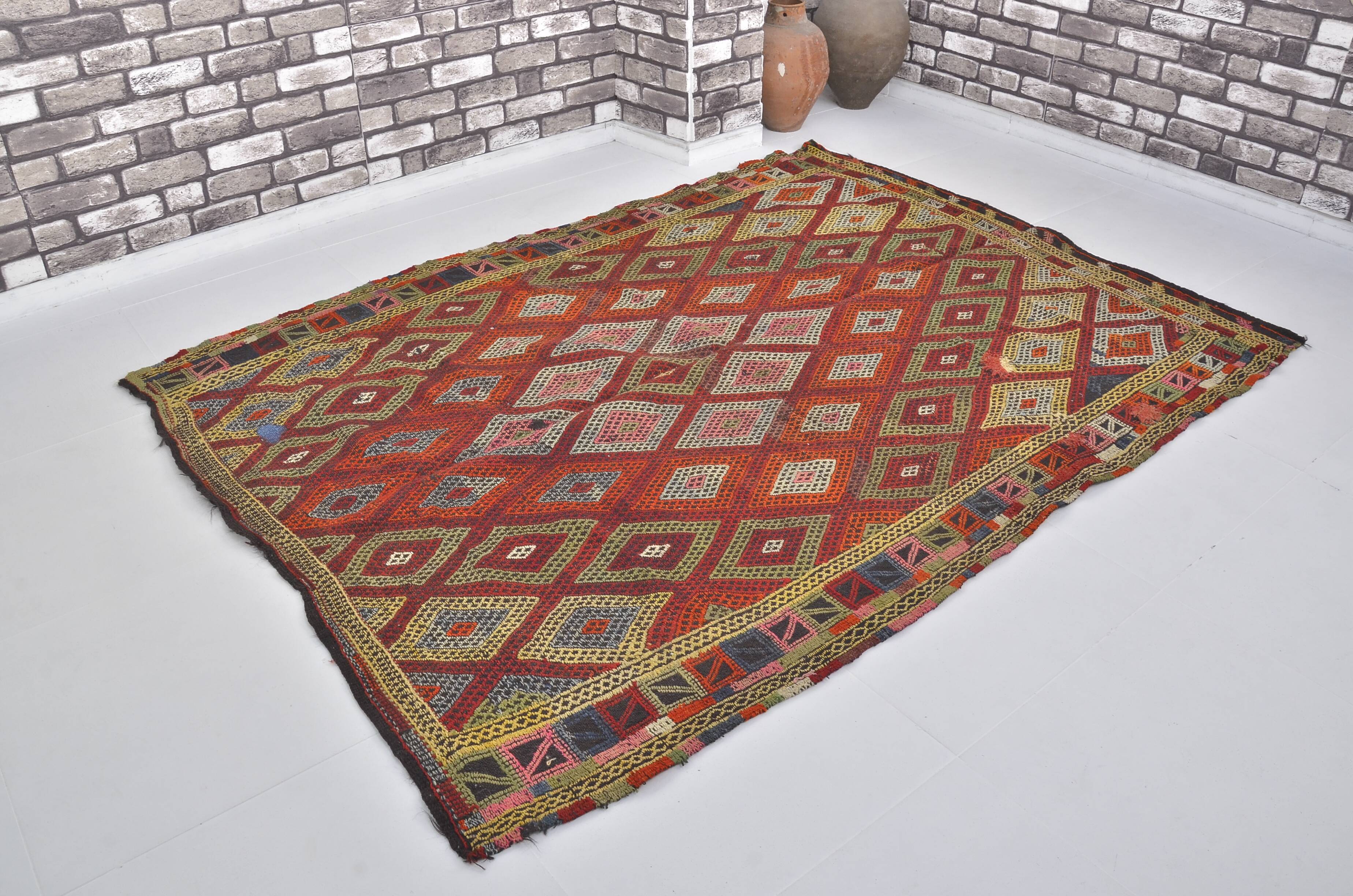 Tapis Kilim anatolien à motifs géométriques