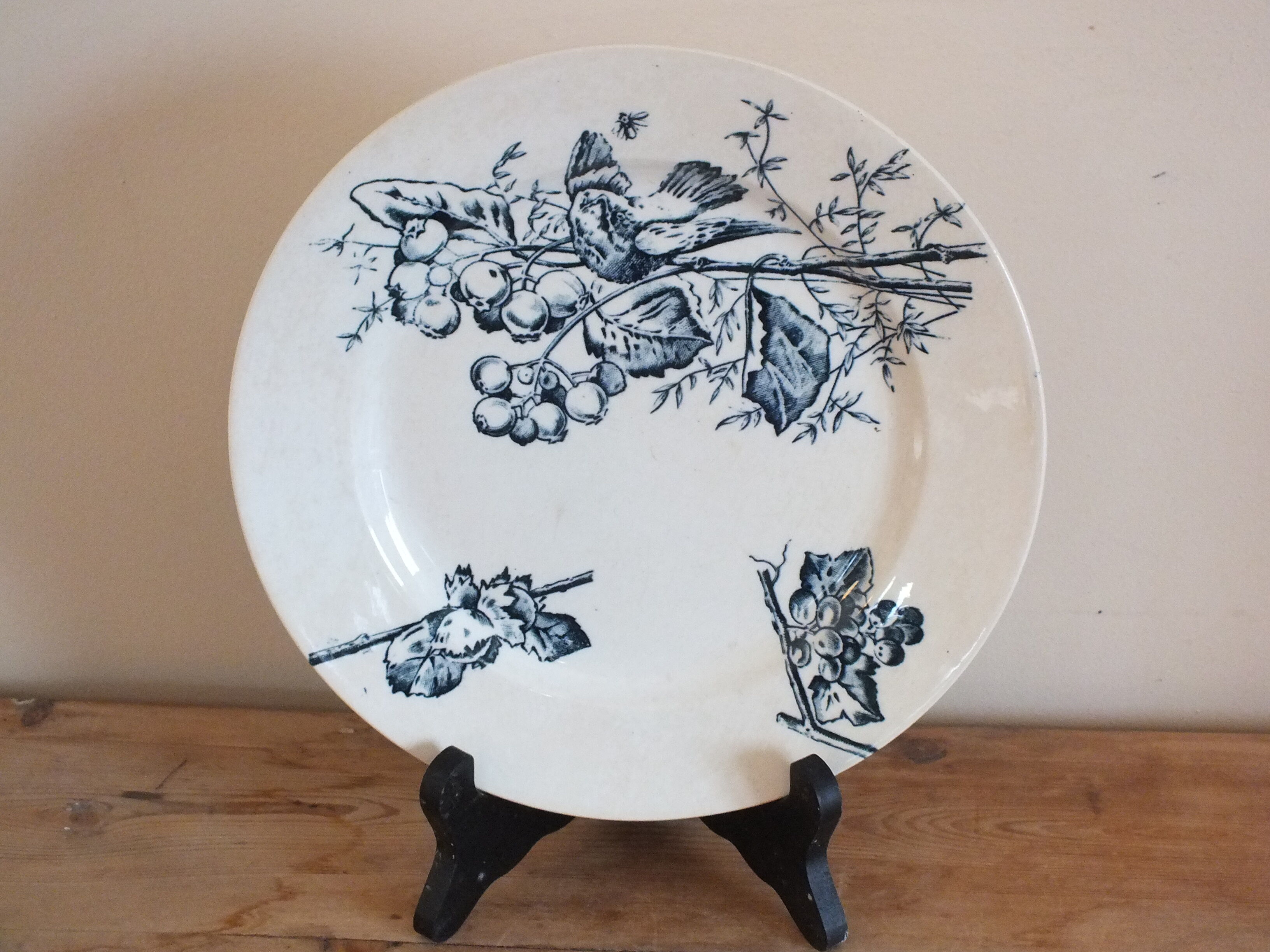 3 Flat plates in Iron Earth HB Choisy bird décor