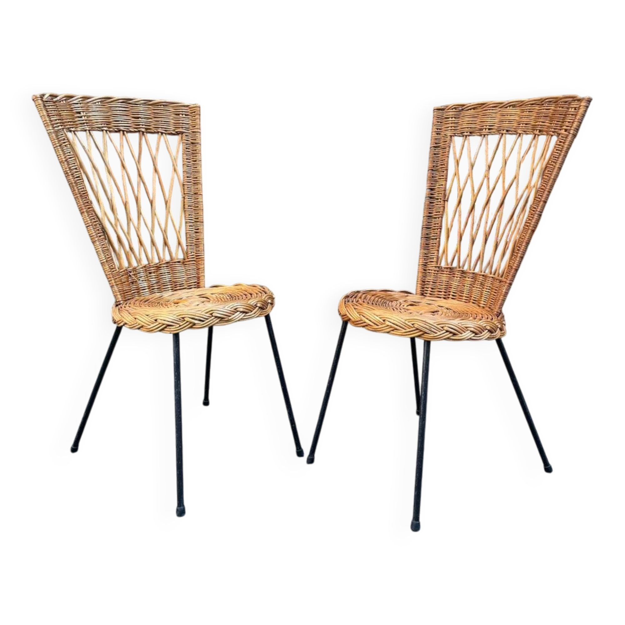 Pair of wicker chairs from the 1960s