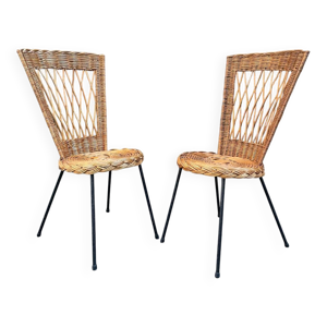paire de chaises en osier