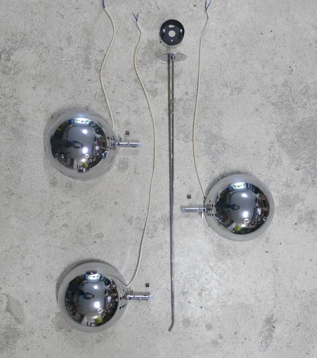 Rare A25 Alain Richard pendant light, Disderot edition, 1960