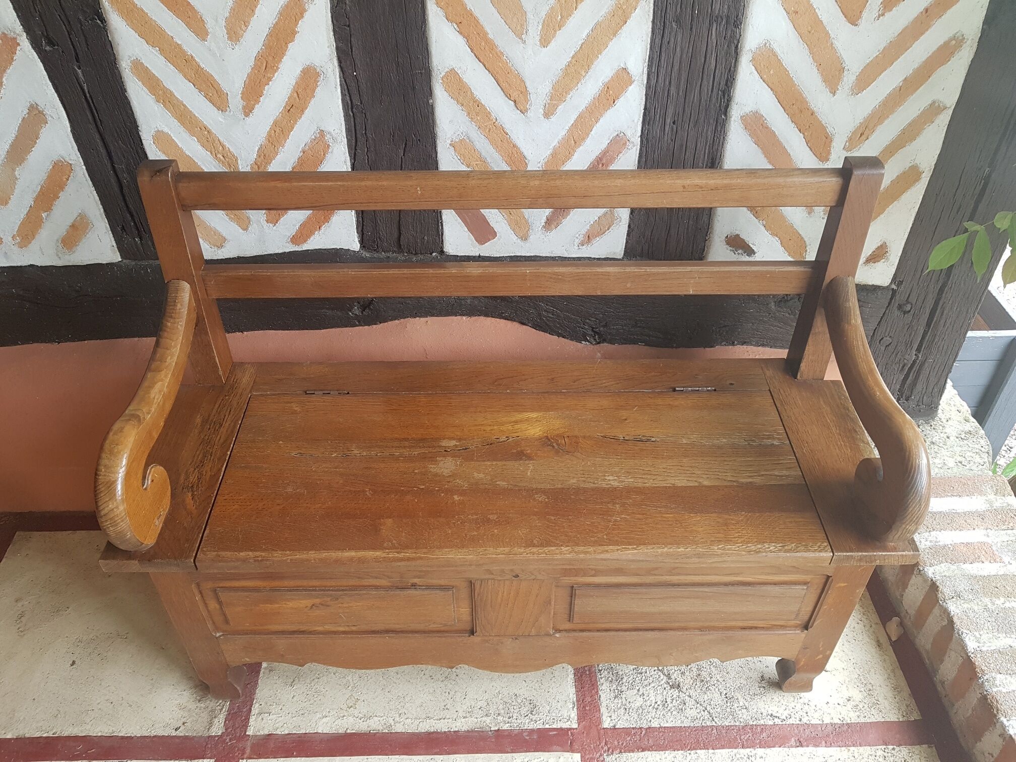 Bench bench chest solid oak wood